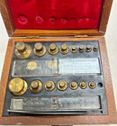 Vintage Brass Pharmacy Weight Set W  Oz And Gram Weights original Bristol-meyers