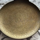 Vintage Heavy Brass Metal Engraved Cigar Ashtray Trinket Tray India Never Used