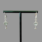 Wine Glass Silver Drop Earrings