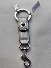 Coach F65816 Turnlock Dogleash Valet Silver Leather Key Fob Bag Charm Y2k Nwt