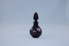 Fenton Amethyst Art Glass Perfume Bottle Hand Painted Signed 371 1000
