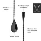 Viski Gunmetal Weighted Stainless Steel Barspoon  Japanese Twisted Stem Handl   