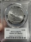 2022  100 Statue Of Liberty 1oz Platinum Eagle Pcgs Ms70 Ultra Breaks Gold Label