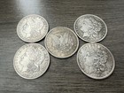 Lot Of 5 1878-1893 Morgan Silver Dollars-cc Mixed Dates Magnet Tested Bu Coin   