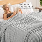 Exclusivo Mezcla King Size Flannel Fleece Blanket  Super Soft Striped Jacquar   