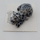 King Snow Leopard Cub Figurine Realistic Miniature Porcelain