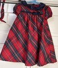 Max Studio Kids Dress Baby Girl 18 M Red Plaid Taffeta W  Headband Holiday