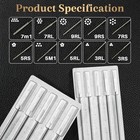 Maqihan Tattoo Needles Set- 50pcs Disposable Mixed Tattoo Needles 3rl  5rl  7rl 