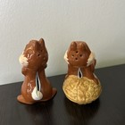 Disney Parks Chip Dale Salt Pepper Shakers Peanut Walnut Ceramic Never Used