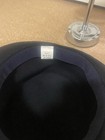 Vintage 80 90   s Women s Bowler Style Hat Navy Blue 100  Wool Derby Ribbon Italy