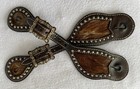Cowboy Decor Fancy Silver Barbwire Buckle Spur Straps   Cowboy Buckaroo Look  