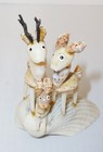 Rare Vintage Cowrie Shell Stacked Deer Family