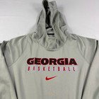 Georgia Bulldogs Hoodie Mens Large Gray Nike Therma Fit Pullover Sweatshirt Ncaa