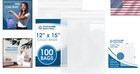 Crystal-clear 12x15 Cello Bags - 100 Count Resealable Polypropylene For Shipping