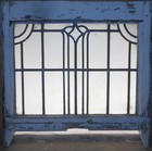 Midsize Geometrical Sash Old English Leaded Stained Glass Window 22 1 4  X 22 