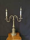 Antique Vintage Large Brass Table Lamp Bedside 2 Arms 2 Lights 