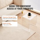 Uimoso Acrylic End Table C-shaped Lucite Clear Side Table Display Stands Decor