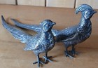 2 Vintage  Metal Pheasant Figurines Long Tail Made In Usa 2275