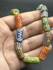 Antique African Old Trading Millefiori Glass Beads Unique Shape And Color
