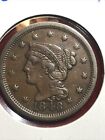 1848 N-1 Philadelphia Mint Copper Braided Hair Large Cent Free Shipping