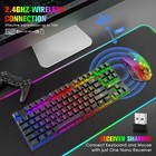 Wireless Gaming Keyboard And Mouse Combo rainbow Backlit Rechargeable 3800mah   