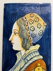 Vintage La Piccola Bottega Wall Tile    bella Donna    Portrait Of A Woman 12   x 6 