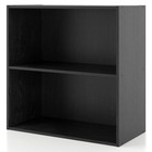 Stackable 2-tier Wood Black Bookcase Cube Storage Shelves Office Living Room New