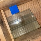 Antique Brass Microscope With Wooden Case   Slides Read