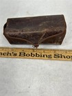 Antique Sewing Box Leather Shaker Community With Contents Thimble Emery Needles