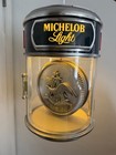 Vintage Michelob Beer Revolving Motion Lighted Clock Sign Works Very Good