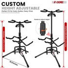 5 Core Triple Guitar Stand Floor W Foam Arms For Acoustic Electric Bass Guitars