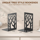Bookends 4 Pieces  Modern Metal Bookends For Shelves  Black Tree Book Ends For B