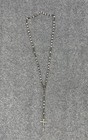 Vintage Rosary Faceted Beads Crucifix Silver And Bronze Tone Catholic Prayer