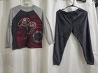 Wonder Nation Boys L 10-12 Husky Fleece 2pc Pajama Set Wolf Camo Flame Resistant