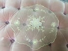 Antique French Tambour Lace Table Runner Cotton Netting  a5