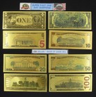 Full Set Of 8 Gold Bills  1  2  5  10  20  50  100  100 Usa Seller Free Shipping