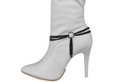 Sexy Women Boot Bracelet Black Metal Chain Anklet Shoe Center Ring Strings Charm