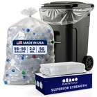95-96 Gallon Heavy Duty Clear Trash Bags   2 Mil Thickness   50 Count Liners
