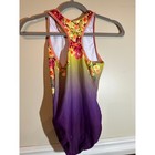 Plum Practicewear Gymnastics Leotard Adult S Spring Fest Floral Purple Yellow