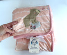 Gerber Bear Baby Blanket Pink White Sherpa Stripe Security Girls Floral New