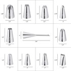 Kasmoire 11 Pcs Extra Large Piping Tip Set stainless Steel Cake Silver