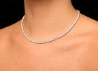 20 Ct Round Cut Lab-created Diamond Tennis Necklace 14k White Gold Plated 18 