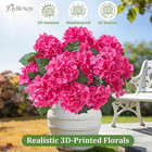 12 Heads Artificial Flowers For Outdoors  Uv Resistant Faux Hydrangea Flowers Fo