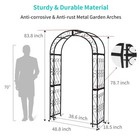 Scendor 48 8  W X 83 8  H Garden Arch  Black Sturdy Metal Iron Arbor  Courtya   