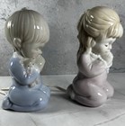 Vintage Mcm Enesco Bedside Night Lights Blue Boy Pink Girl Praying