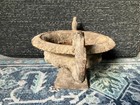 Antique French Style Cast Iron Footed Garden Urn Planter Small