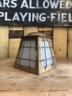 Antique Arts And Crafts Brass   Frosted Glass Lantern Hall Porch Light Lamp