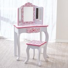 Teamson Kids Gisele 2-pc  Giraffe Print Wooden Vanity Set  Pink white