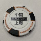 Shanghai  China Harley Davidson Poker Chip   White   Black
