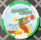 Rampart Casino  Las Vegas  2024 Year Of Dragon  25 Poker Gaming Chip  Paulson 